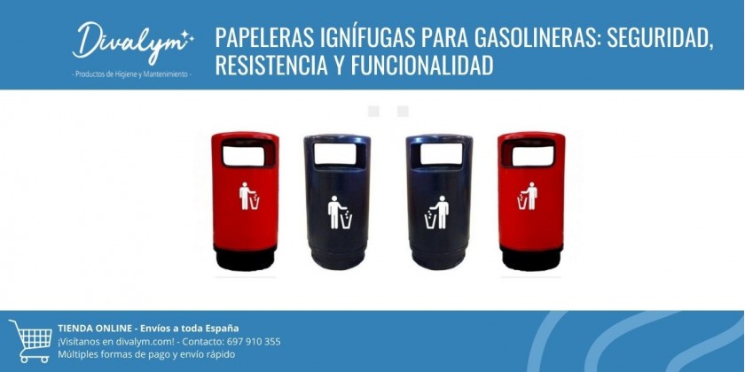 Papeleras ignífugas para gasolineras: seguridad, resistencia y funcionalidad